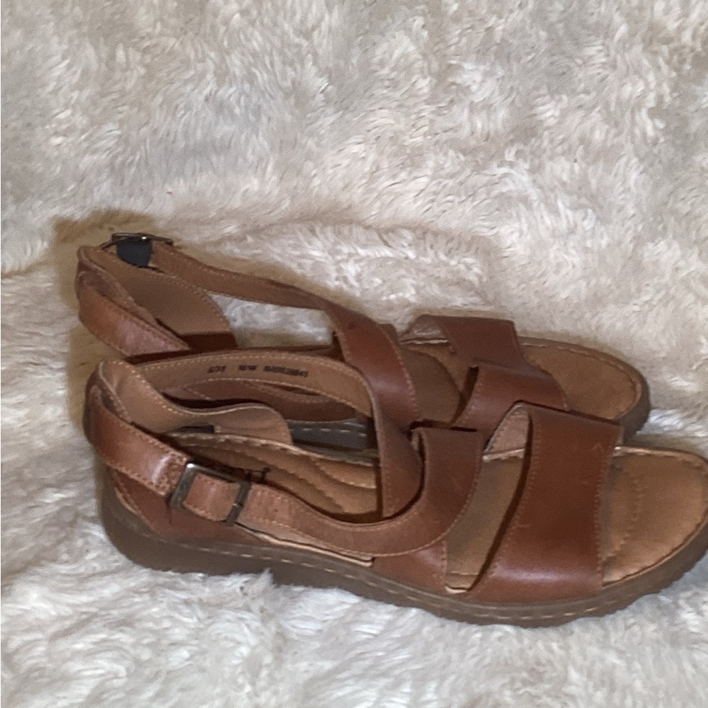 Børn brown Leather Buckle Sandals size 8 - Picture 3 of 6